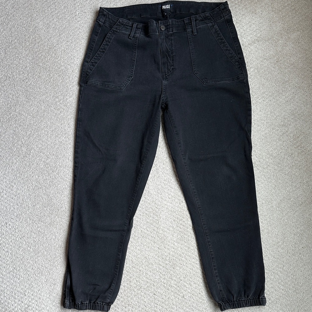 PAIGE Mayslie Black Utility Jogger Pants